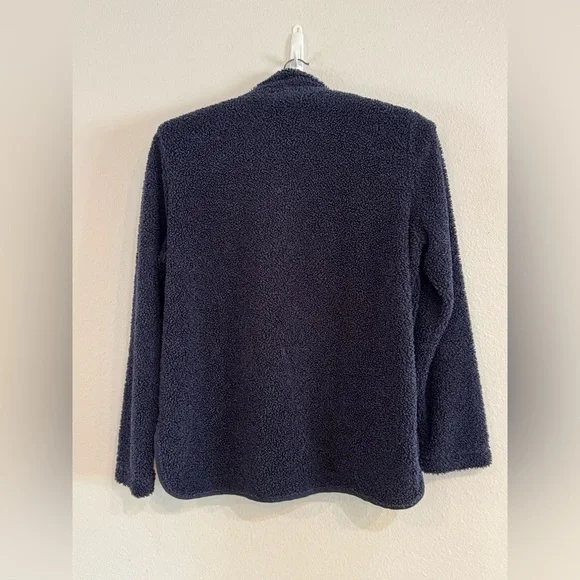 Banana Republic Women’s Lightweight Textured Dark Blue Half Zip Sweater Size Med - Picture 2 of 3